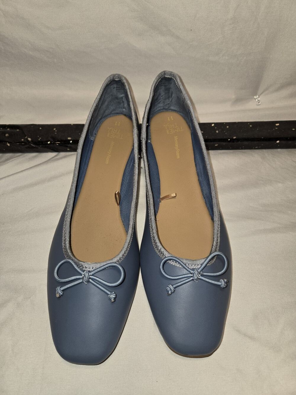 Time and Tru Blue Ballet Pointe Style Flats Shoes US Womens Size 11 Great Color